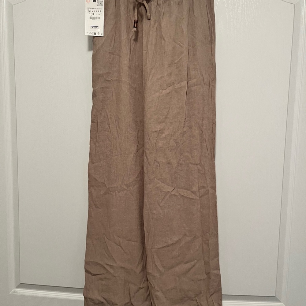 Zara Taupe wide leg pants